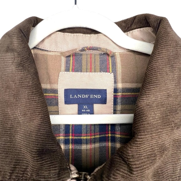 Land's End 100% Cotton Barn Chore Jacket Flannel Lined Corduroy Collar Size XL - Picture 4 of 15